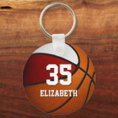 rode witte basketbal eind seizoen banket gunst sleutelhanger (Voorkant)