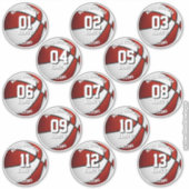rode witte basketbal sticker (Voorkant)