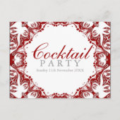 Rode Witte Batik Spirit Cocktailparty Uitnodiging Briefkaart (Voorkant)