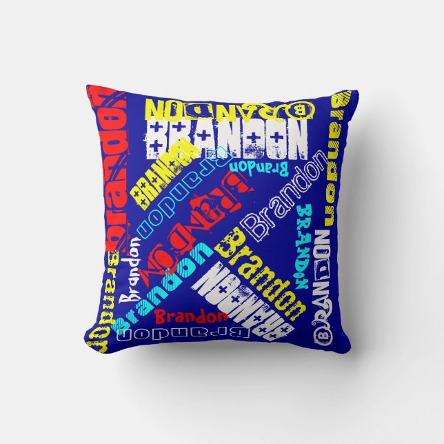 Rode Witte Blau & Gele Persoonlijke Kussen Naam (Voorkant)