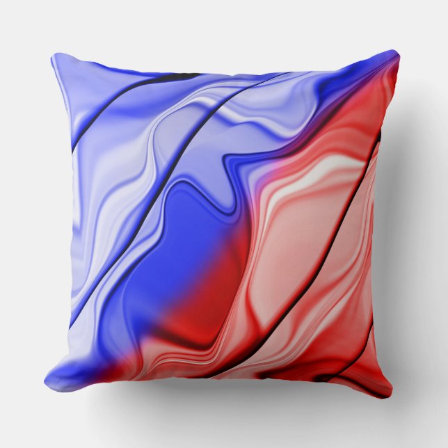 RODE WITTE BLAUW ABSTRACTE VLOEISTOP KUSSEN (Voorkant)