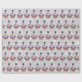 Rode, Witte, Blauwe 4 Juli Cupcake Glitter Cadeaupapier (Vlak)