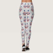 Rode, Witte, Blauwe 4 Juli Cupcake Glitter Leggings (Achterkant)