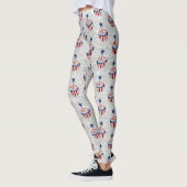 Rode, Witte, Blauwe 4 Juli Cupcake Glitter Leggings (Links)