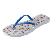 Rode, Witte, Blauwe 4 Juli Cupcake Glitter Teenslippers (Schuin)