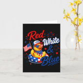 Rode Witte Blauwe 4 juli Rubberen Eend Amerikaanse Kaart (Gele Bloem)
