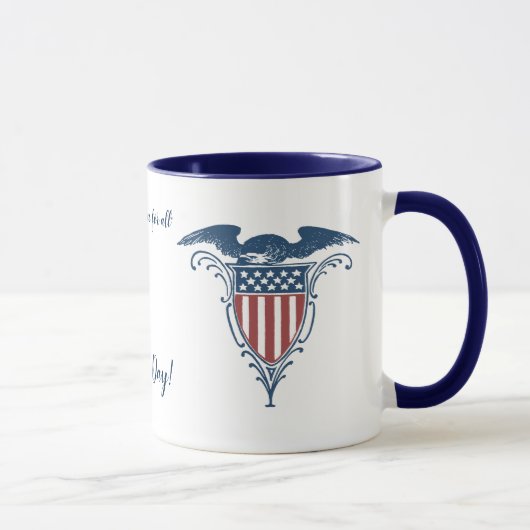  rode witte blauwe Amerikaanse adelaar sterren Mok (Rechts)