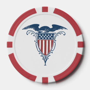 rode witte blauwe Amerikaanse adelaar sterren Poker Chips
