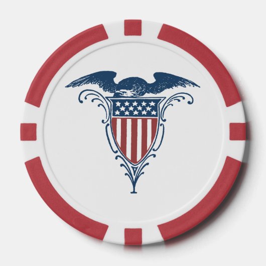  rode witte blauwe Amerikaanse adelaar sterren Poker Chips (Voorkant)