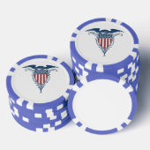  rode witte blauwe Amerikaanse adelaar sterren Poker Chips (Opstapeling)