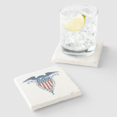  rode witte blauwe Amerikaanse adelaar sterren Stenen Onderzetter (Zijkant)