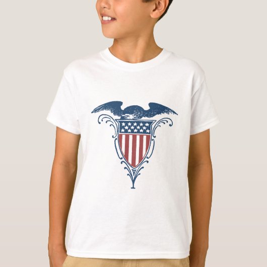 rode witte blauwe Amerikaanse adelaar sterren T-shirt (Voorkant)