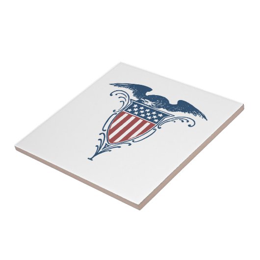  rode witte blauwe Amerikaanse adelaar sterren Tegeltje (Zijkant)
