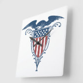  rode witte blauwe Amerikaanse adelaar sterren Vierkante Klok (Hoek)