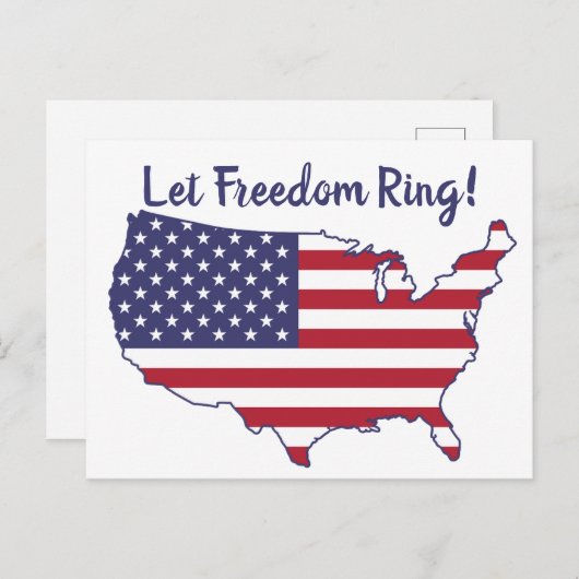 Rode Witte Blauwe Amerikaanse Vlag Laat Vrijheid K Briefkaart (Voorkant / Achterkant)