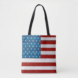 RODE WITTE BLAUWE AMERIKAANSE VLAG OP HOUT TOTE BAG