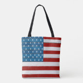 RODE WITTE BLAUWE AMERIKAANSE VLAG OP HOUT TOTE BAG (Achterkant)
