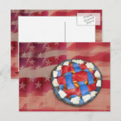 Rode, witte & blauwe appeltaart briefkaart (Voorkant / Achterkant)