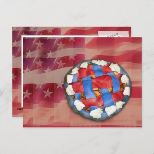 Rode, witte & blauwe appeltaart briefkaart (Voorkant / Achterkant)