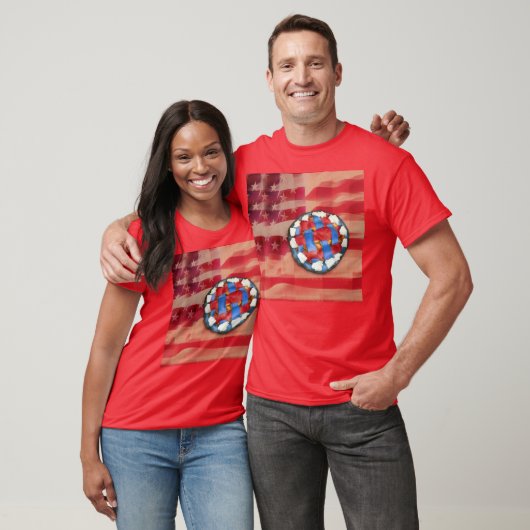 Rode, witte & blauwe appeltaart t-shirt (Unisex)