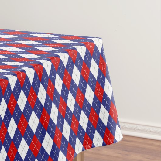 Rode, witte, blauwe Argyle 2-52x70 KATOENTABLETTE Tafelkleed (Voorbeeld)