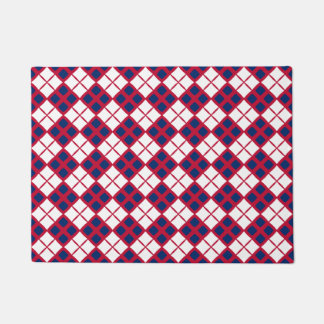 Rode, Witte & Blauwe Argyle Deurmat