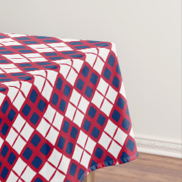Rode, Witte & Blauwe Argyle Tafelkleed