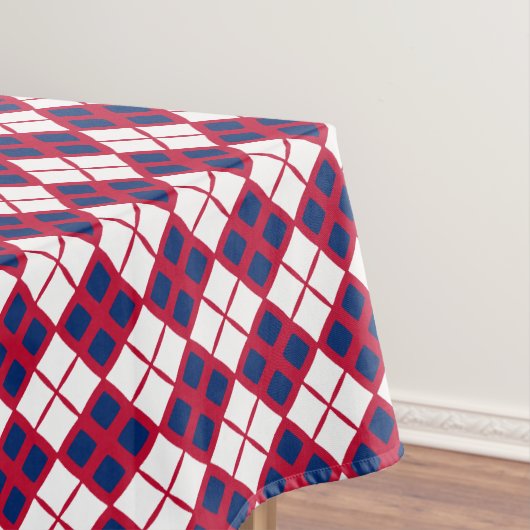Rode, Witte & Blauwe Argyle Tafelkleed (Voorbeeld)