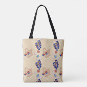 RODE WITTE BLAUWE BEACH EN SUMMER OBJECTEN TOTE BAG (Achterkant)