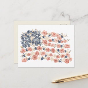 Rode Witte Blauwe Bloemen Briefkaart