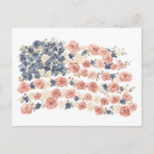 Rode Witte Blauwe Bloemen Briefkaart (Voorkant)