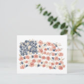 Rode Witte Blauwe Bloemen Briefkaart (Staand voorkant)