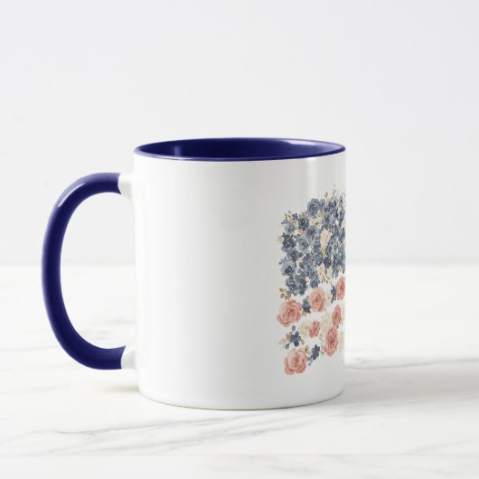 Rode Witte Blauwe Bloemen Mok (Links)