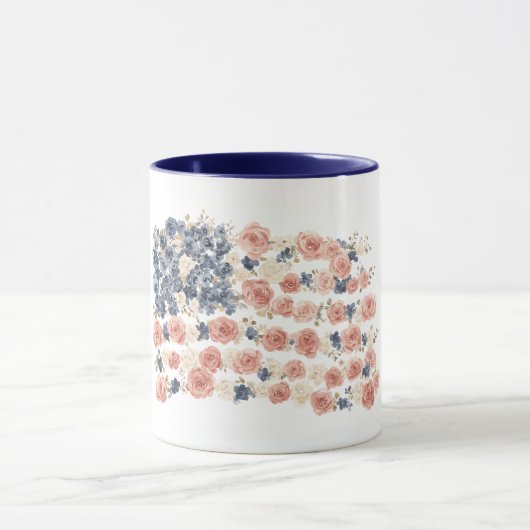 Rode Witte Blauwe Bloemen Mok (Midden)