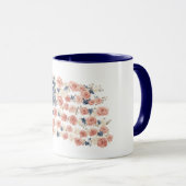 Rode Witte Blauwe Bloemen Mok (Voorkant rechts)