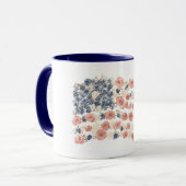 Rode Witte Blauwe Bloemen Mok (Voorkant links)