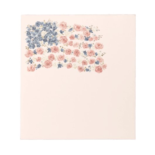 Rode Witte Blauwe Bloemen Notitieblok (Voorkant)