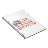 Rode Witte Blauwe Bloemen Notitieboek (Rechterzijde)