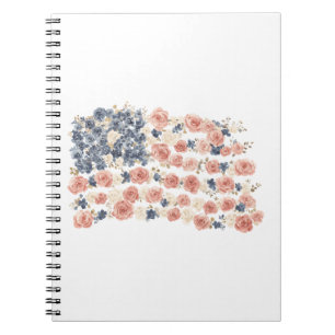 Rode Witte Blauwe Bloemen Notitieboek