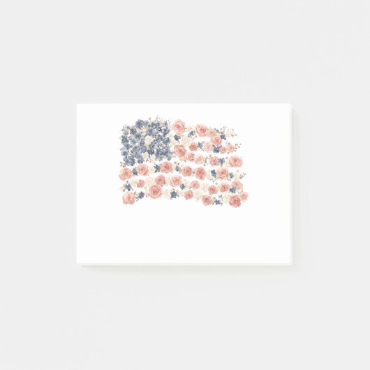 Rode Witte Blauwe Bloemen Post-it® Notes (Voorkant)