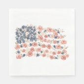 Rode Witte Blauwe Bloemen Servet (Voorkant)