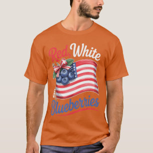 Rode Witte Blauwe Bosbessen Coquette Vlag Strik gr T-shirt
