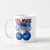 Rode Witte Blauwe Bosbessen Grappig Patriottisch R Koffiemok (Links)