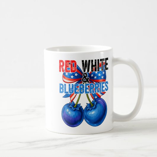 Rode Witte Blauwe Bosbessen Grappig Patriottisch R Koffiemok (Rechts)