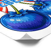 Rode Witte Blauwe Bosbessen Grappig Patriottisch R Poster (Hoek)