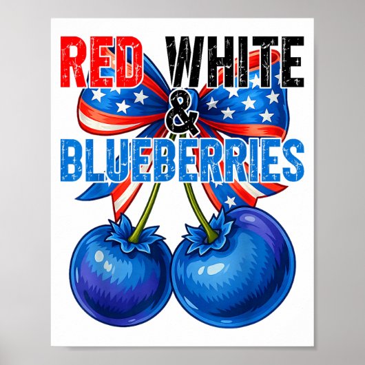 Rode Witte Blauwe Bosbessen Grappig Patriottisch R Poster (Voorkant)