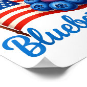 Rode Witte Blauwe Bosbessen Grappig Patriottisch U Poster (Hoek)