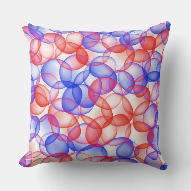 RODE WITTE BLAUWE BUBBEL KIJKEN KUSSEN (Voorkant)