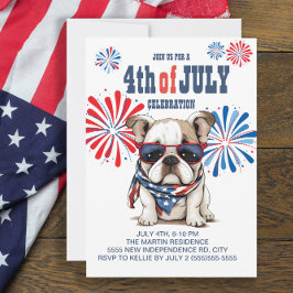 Rode Witte Blauwe Bulldog Zonneschermen 4 juli Kaart