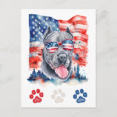 Rode Witte Blauwe Cane Corso Hond Grappig 4 Juli Feestdagenkaart (Voorkant)